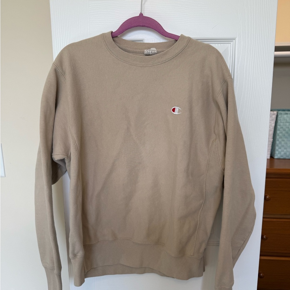 Champion Crewneck Sweatshirt in Tan